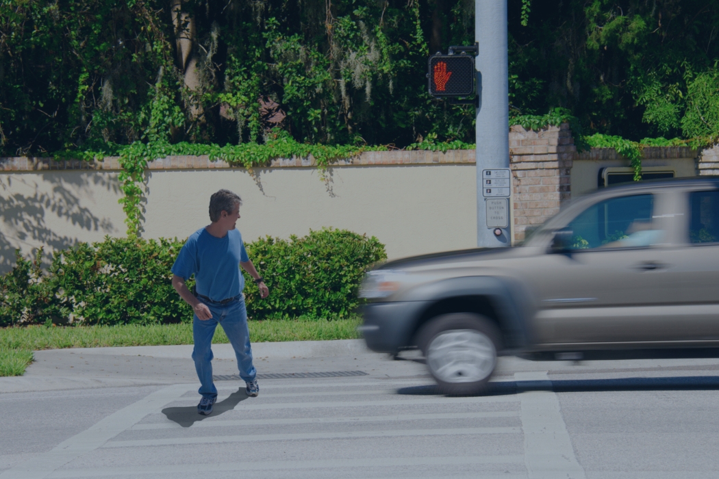 pedestrian hit by car on sidewalk